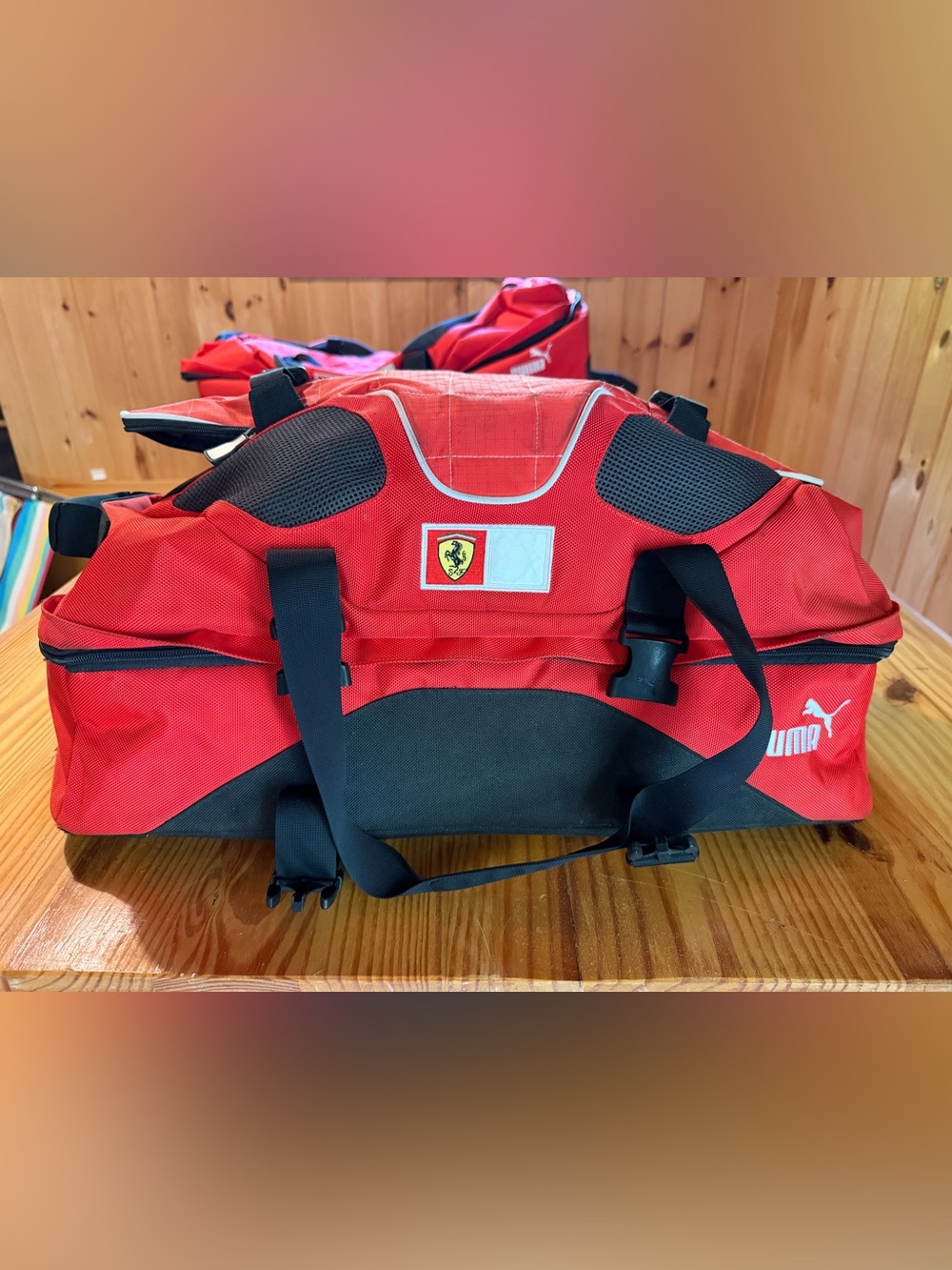 Vintage Puma Ferrari Sports Duffel Gym Travel Bag